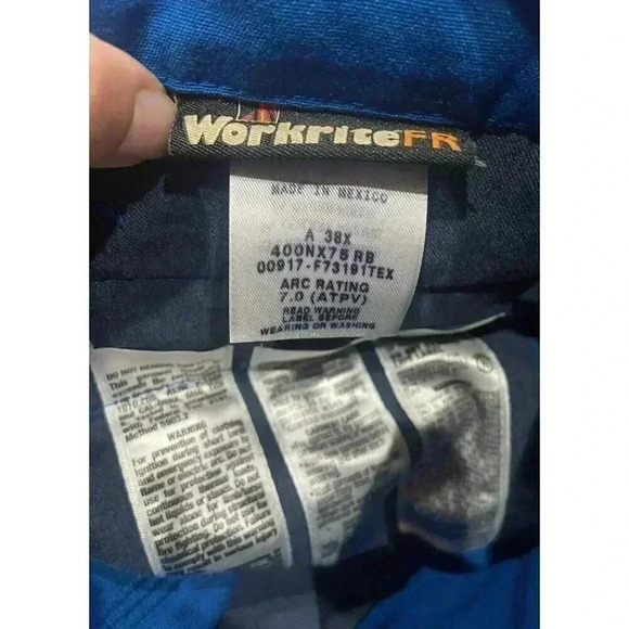 Workrite 2112 Nomex IIIA FR Mens Safety Pants Men 38x Blue Good Used Condition* - Picture 8 of 10